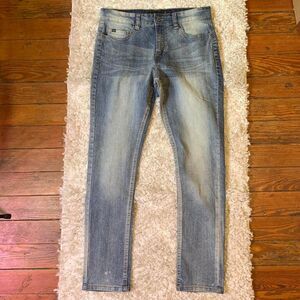 Rocawear Men's Blue and White Skinny Jeans Size 32x30